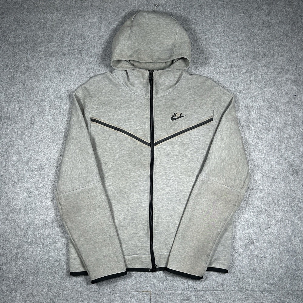 Nike Tech Track Suit Hoodie Men's Size Medium Grey Full Zip Athletic‎ Reflective